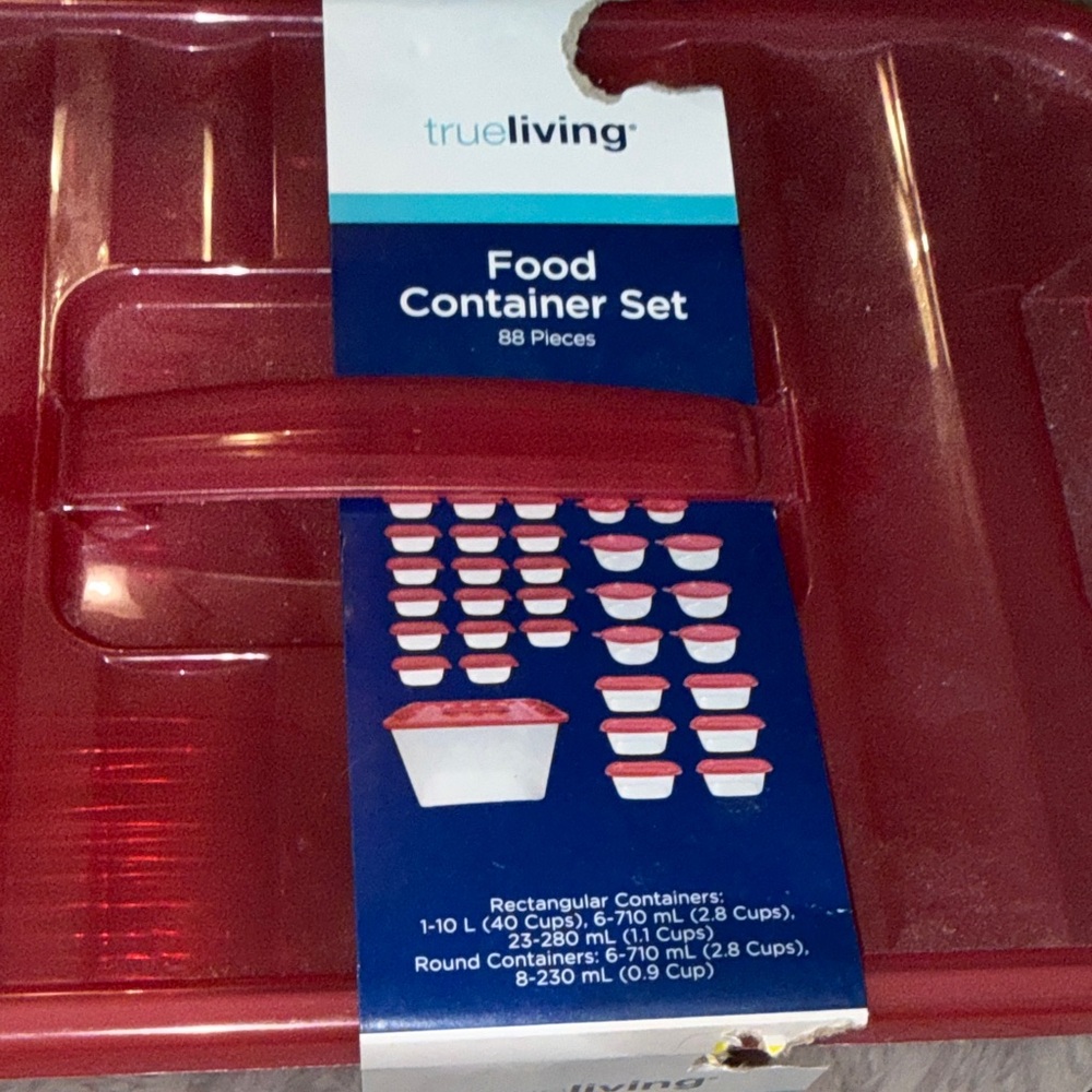 True Living Red Food Container Set - Picture 10 of 16